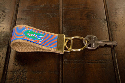 FLA Gators Pinstripe Ribbon Keychain