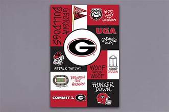 UGA Magnolia Lane Collage Garden Flag