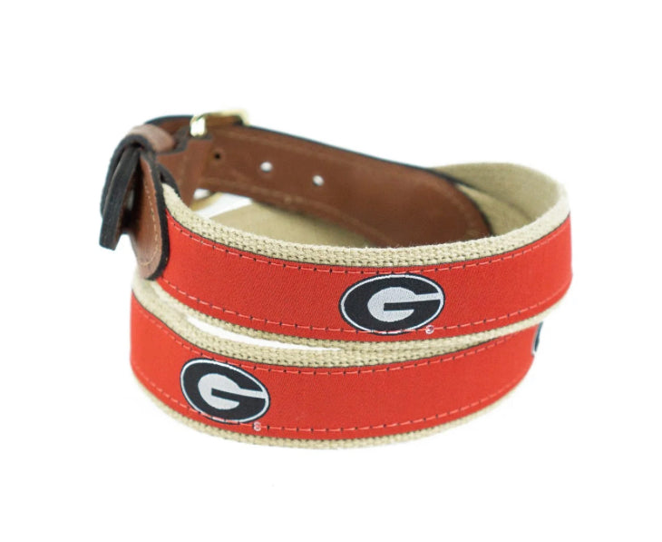 Uga Ribbons UGA WOVEN RIBBON BELT Super G Red – Universities Forever