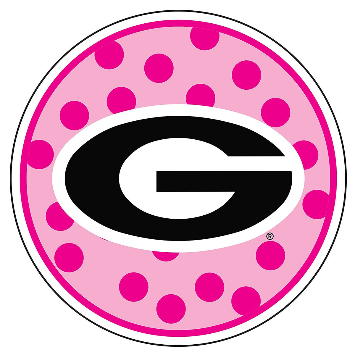 UGA Magnet 5" Circle G - Polka Dot