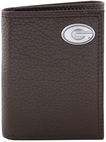 UGA Pebble Grain Leather Tri-fold wallet with G