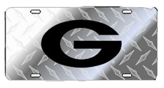 UGA Symbol Black G License Plate