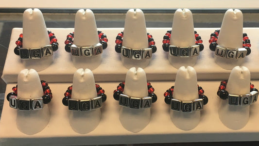 UGA Beaded Rings