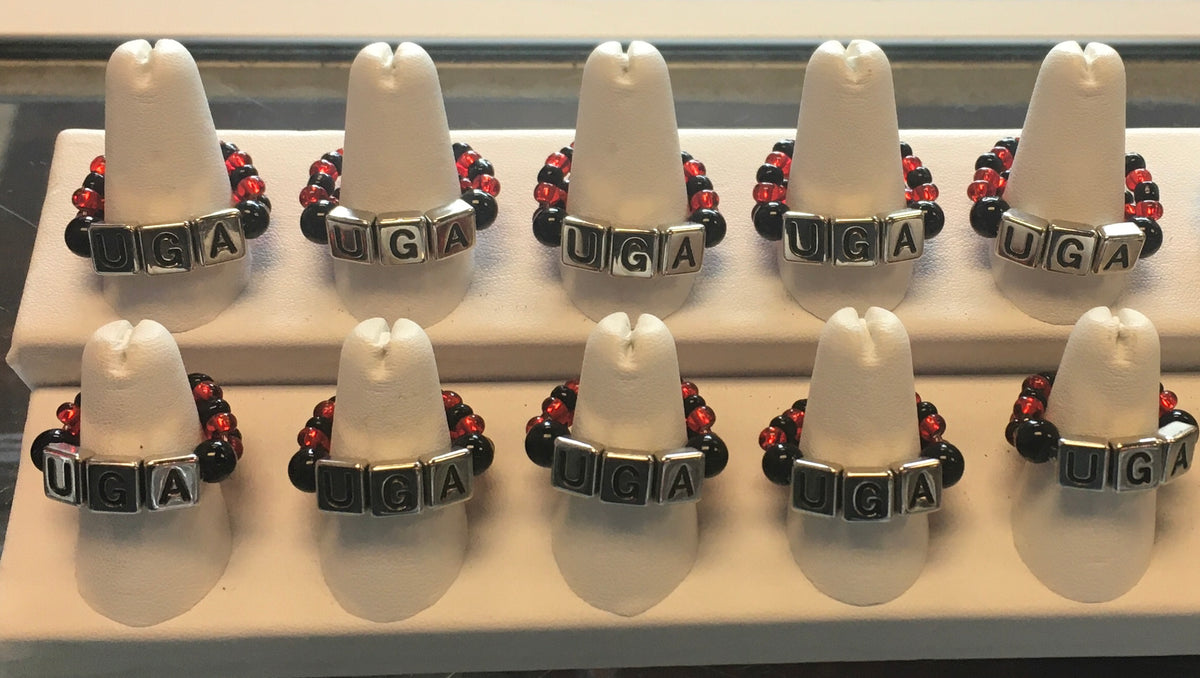 UGA Rings Beaded